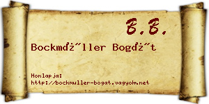 Bockmüller Bogát névjegykártya